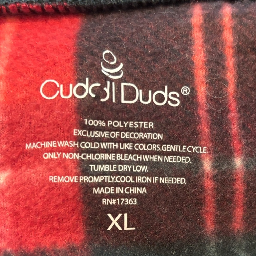 Cuddl Duds Red and Black Plaid Pants - Picture 2 of 10